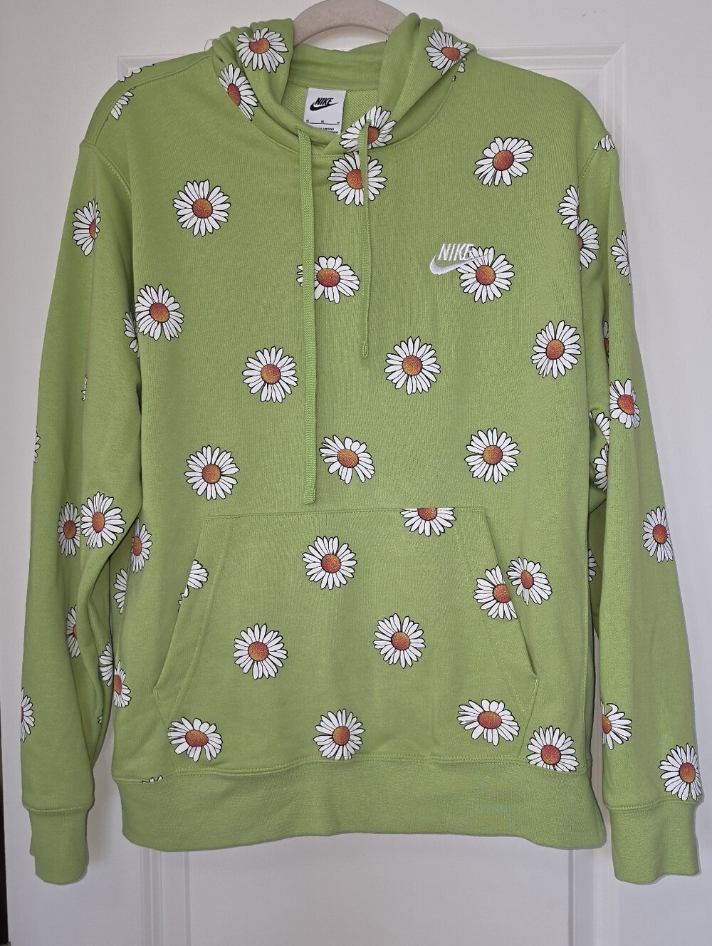 Rare Nike Daisy Print Hoodie Green Floral Sweatshirt Women Medium Streetwear